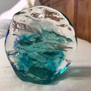 SOLD.  MDINA GLASS SCULPTURE PAPERWEIGHT MALTA